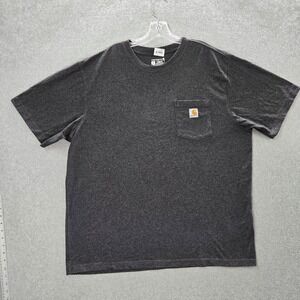 Carhartt Men Shirt XL Gray Short Sleeve Pocket Logo Tee
